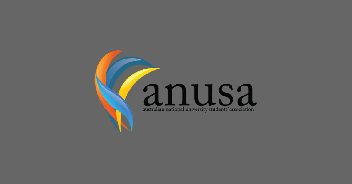 A grey background with the ANUSA logo
