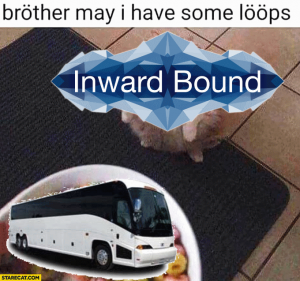 A version of the "loops" meme but with a bus and Inward Bound