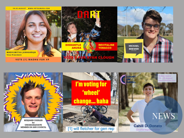 Thumbnails of each of the independent candidates