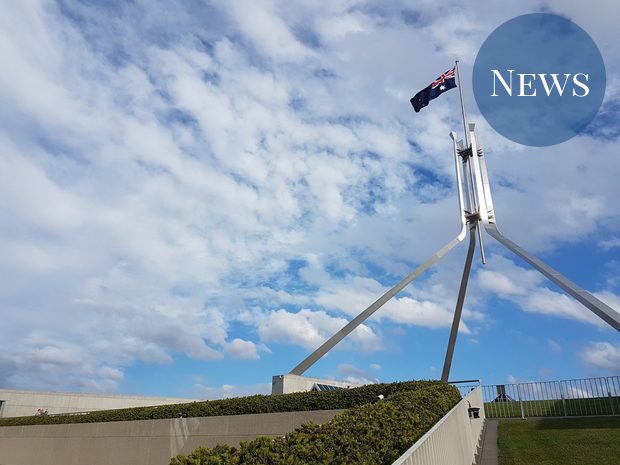 The flag at Parliament House